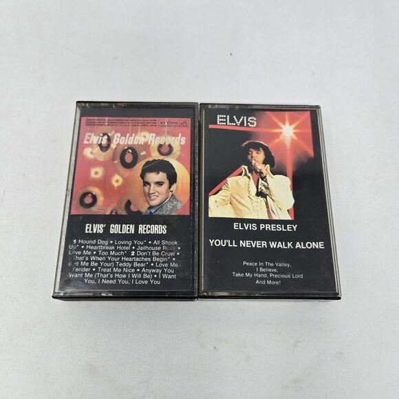 Elvis Presley 6 Cassette Tape Lot Elvis Golden Records Gospel Treasury Top Ten - Picture 2 of 8